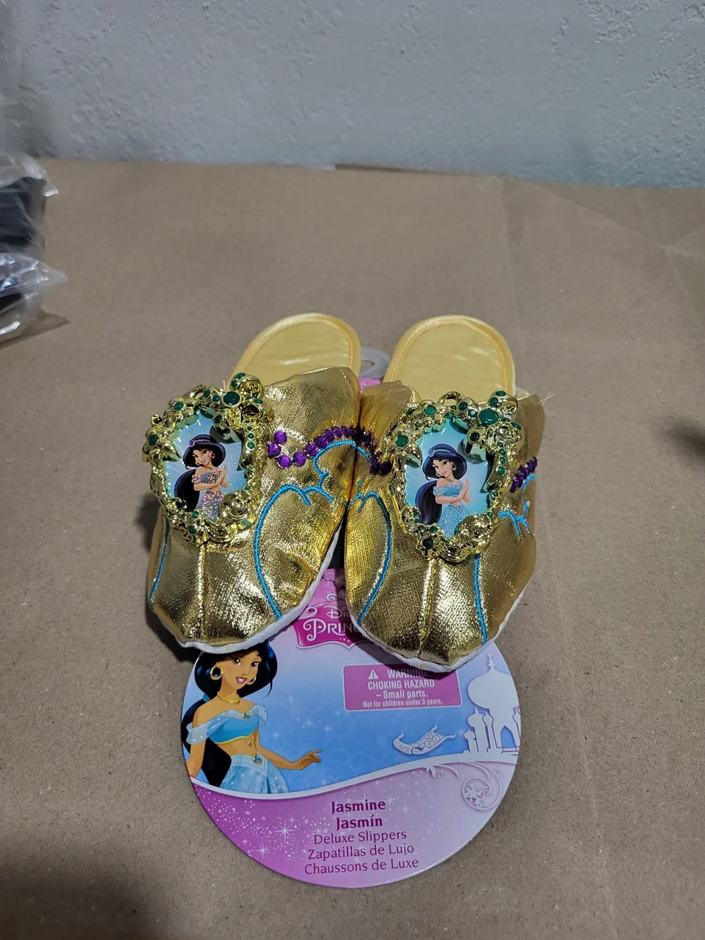 Disney Gold Jasmine Jewel-Embellished Dress-Up Slippers